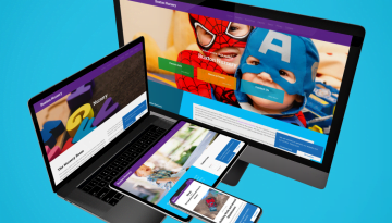 mock up of Buxton Nursery website on various devices